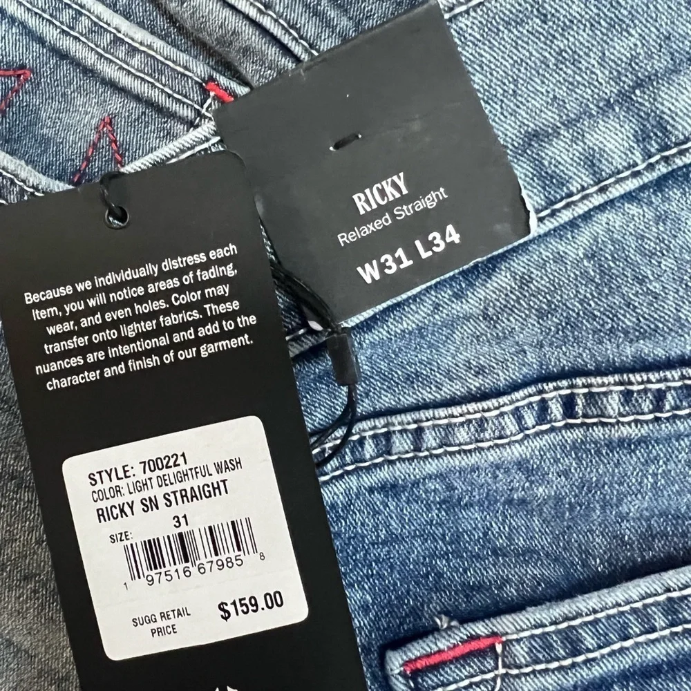 True Religion RICKY Relaxed Straight Men’s Jeans Size 31/34 NWT